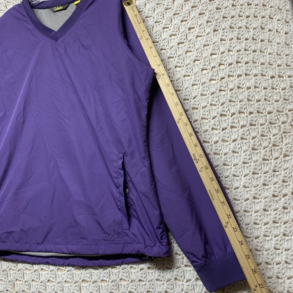 Cabela's Windbreaker Jacket Mens Size L Purple Gorpcore Outdoor Hunting V‎ Neck